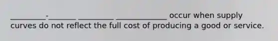 _________-_______ _________ _____________ occur when supply curves do not reflect the full cost of producing a good or service.