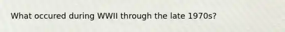 What occured during WWII through the late 1970s?