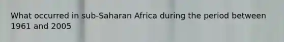 What occurred in sub-Saharan Africa during the period between 1961 and 2005