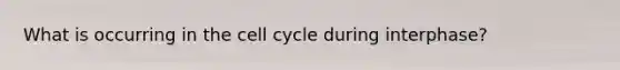 What is occurring in the cell cycle during interphase?