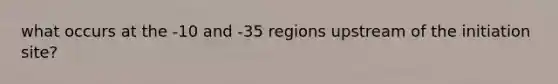 what occurs at the -10 and -35 regions upstream of the initiation site?