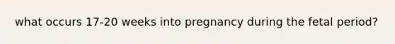 what occurs 17-20 weeks into pregnancy during the fetal period?