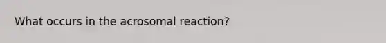 What occurs in the acrosomal reaction?