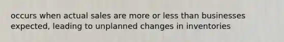 occurs when actual sales are more or less than businesses expected, leading to unplanned changes in inventories