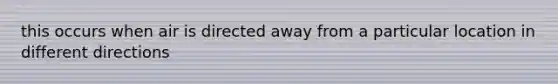 this occurs when air is directed away from a particular location in different directions