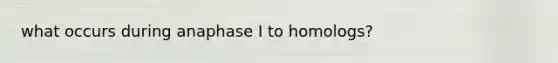 what occurs during anaphase I to homologs?