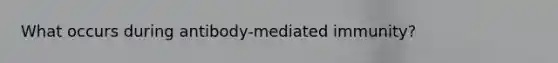 What occurs during antibody-mediated immunity?