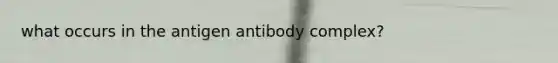 what occurs in the antigen antibody complex?