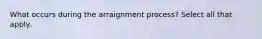 What occurs during the arraignment process? Select all that apply.