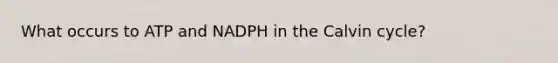 What occurs to ATP and NADPH in the Calvin cycle?