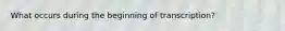What occurs during the beginning of transcription?