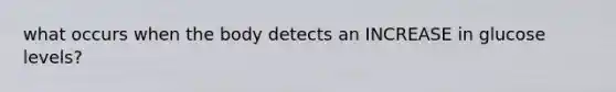 what occurs when the body detects an INCREASE in glucose levels?