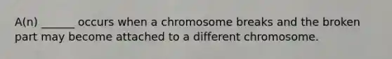 A(n) ______ occurs when a chromosome breaks and the broken part may become attached to a different chromosome.