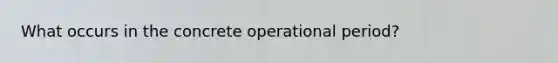 What occurs in the concrete operational period?