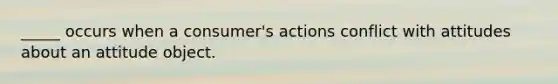 _____ occurs when a consumer's actions conflict with attitudes about an attitude object.