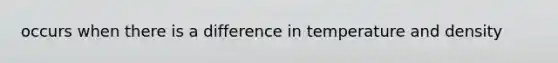 occurs when there is a difference in temperature and density