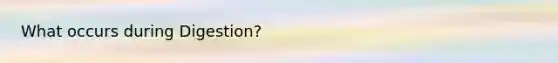 What occurs during Digestion?