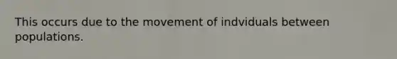 This occurs due to the movement of indviduals between populations.