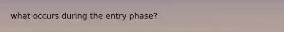 what occurs during the entry phase?