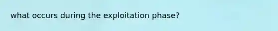 what occurs during the exploitation phase?