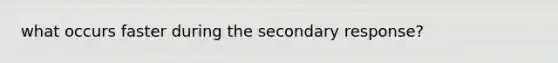 what occurs faster during the secondary response?