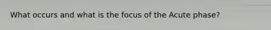 What occurs and what is the focus of the Acute phase?