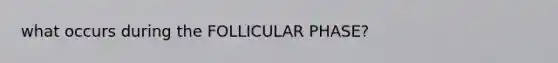 what occurs during the FOLLICULAR PHASE?