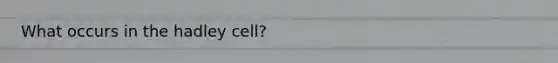 What occurs in the hadley cell?