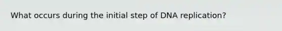 What occurs during the initial step of DNA replication?