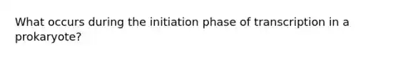 What occurs during the initiation phase of transcription in a prokaryote?