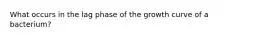 What occurs in the lag phase of the growth curve of a bacterium?