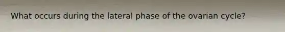 What occurs during the lateral phase of the ovarian cycle?