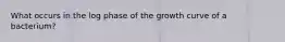 What occurs in the log phase of the growth curve of a bacterium?