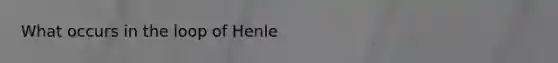 What occurs in the loop of Henle