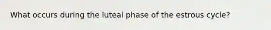 What occurs during the luteal phase of the estrous cycle?