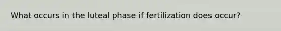 What occurs in the luteal phase if fertilization does occur?