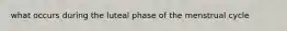 what occurs during the luteal phase of the menstrual cycle