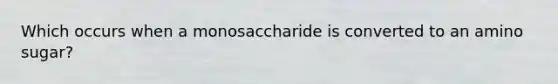 Which occurs when a monosaccharide is converted to an amino sugar?