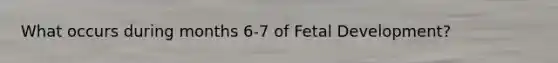 What occurs during months 6-7 of Fetal Development?