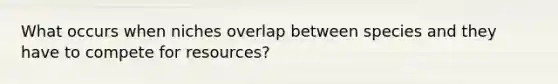 What occurs when niches overlap between species and they have to compete for resources?