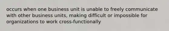 occurs when one business unit is unable to freely communicate with other business units, making difficult or impossible for organizations to work cross-functionally