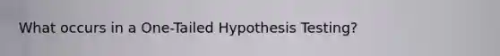 What occurs in a One-Tailed Hypothesis Testing?