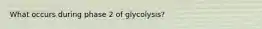 What occurs during phase 2 of glycolysis?