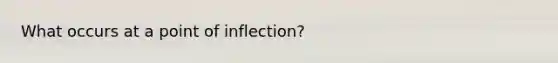 What occurs at a point of inflection?