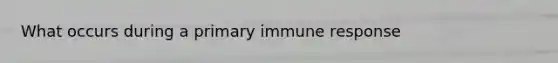 What occurs during a primary immune response