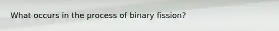 What occurs in the process of binary fission?