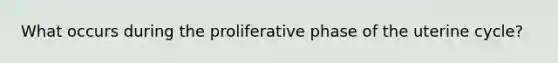 What occurs during the proliferative phase of the uterine cycle?