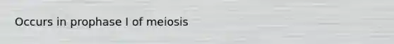 Occurs in prophase I of meiosis