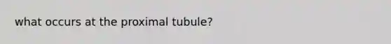 what occurs at the proximal tubule?