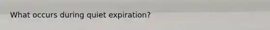 What occurs during quiet expiration?